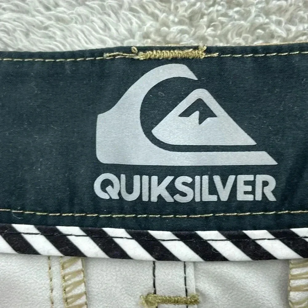 Quiksilver Mens Tan Plaid Hybrid Shorts Size 32